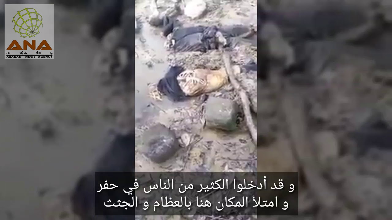 مقطع مترجم للعربية: جثث وعظام لضحايا روهنغيين جراء عمليات جيش ميانمار