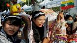 القوميون في ميانمار ينظمون مظاهرات مؤيدة للجيش وسط توترات مع الحكومة
